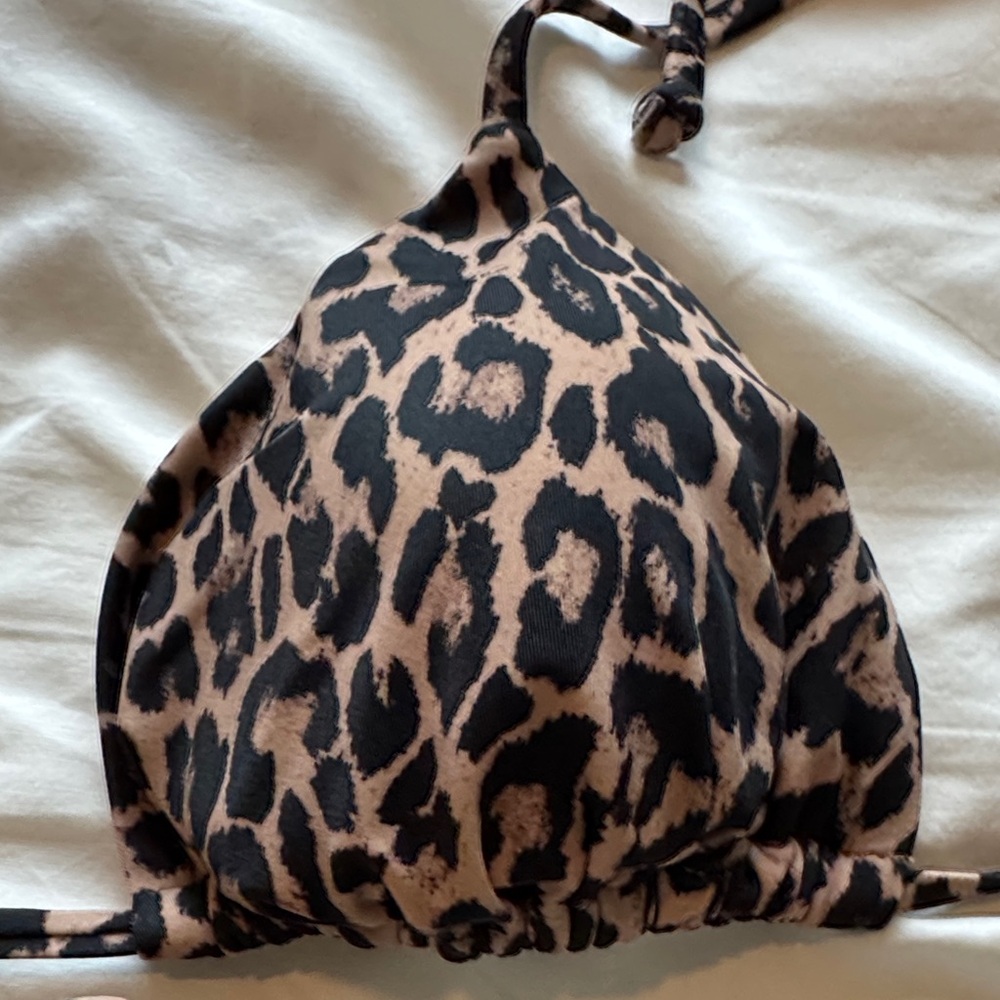 Victoria's Secret Leopard Print Triangle Bikini - Brown and Black - Picture 2 of 6